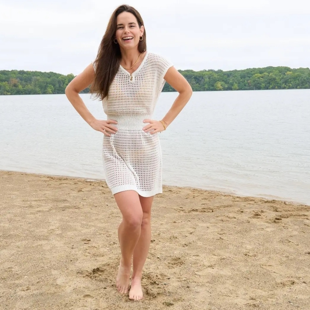NWT Lightweight Open Knit White Swimsuit Cover-up